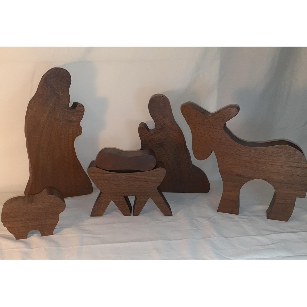 Wooden Nativity Scene Set